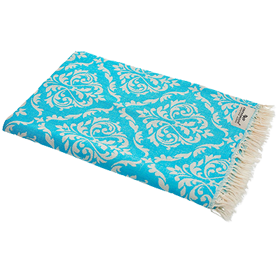 Hamamtuch Jaquard 90x180cm Optik Barock türkis