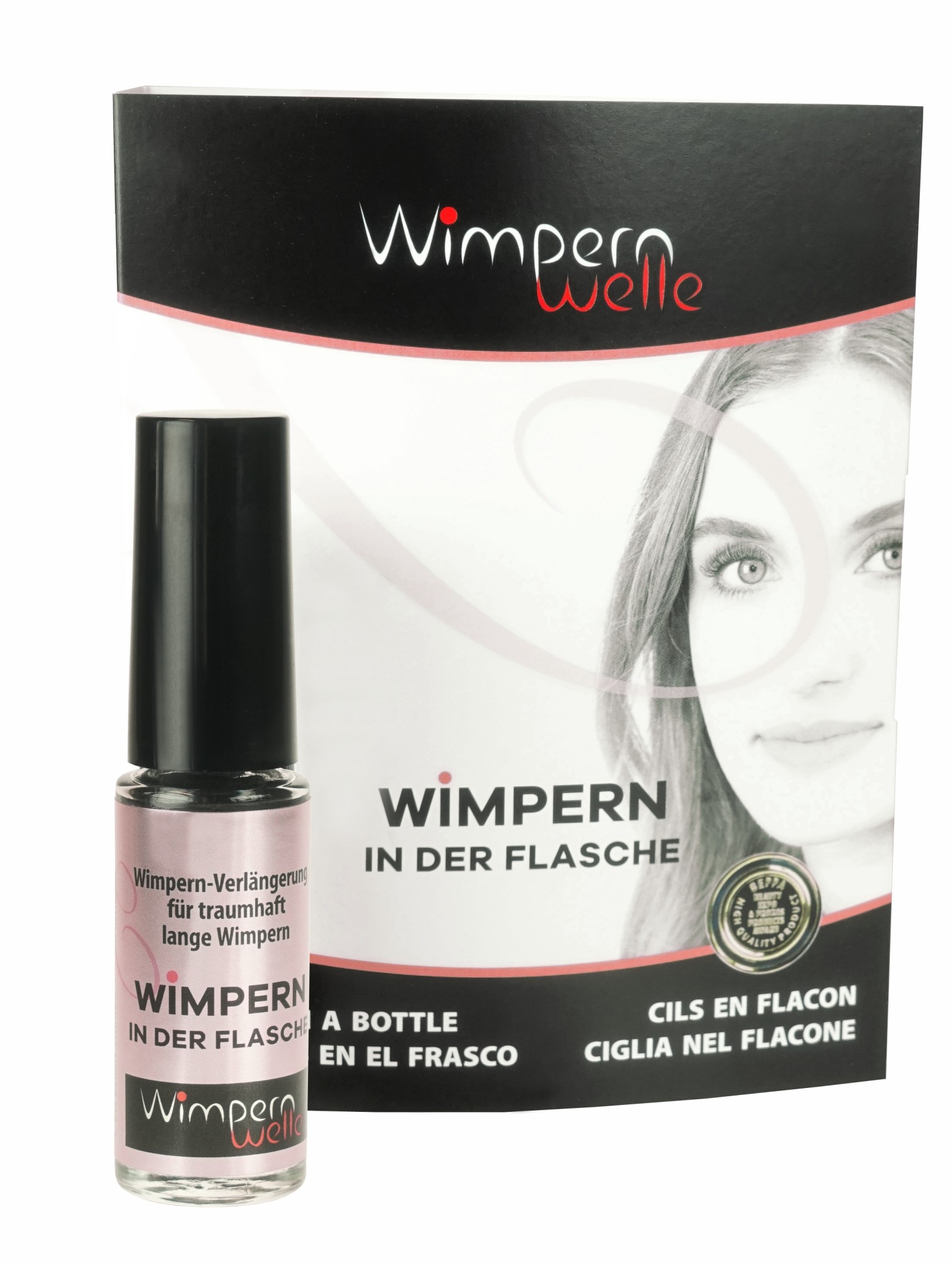 Wimpern in der Flasche, schwarz